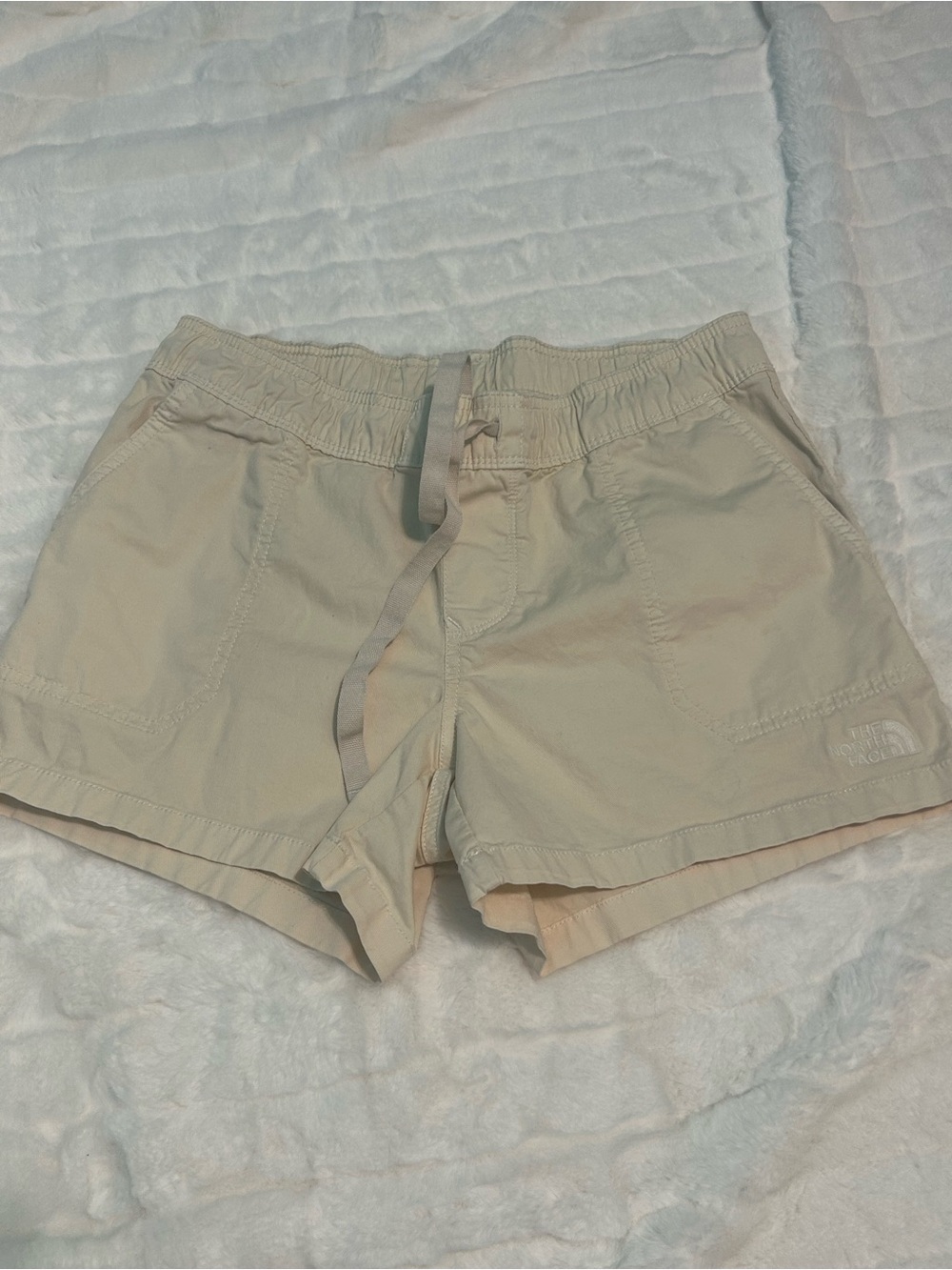 The North Face Women's Light Beige Drawstring Athletic Shorts sz: small